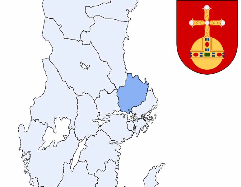 Uppsala ln, karta och lnsvapen
