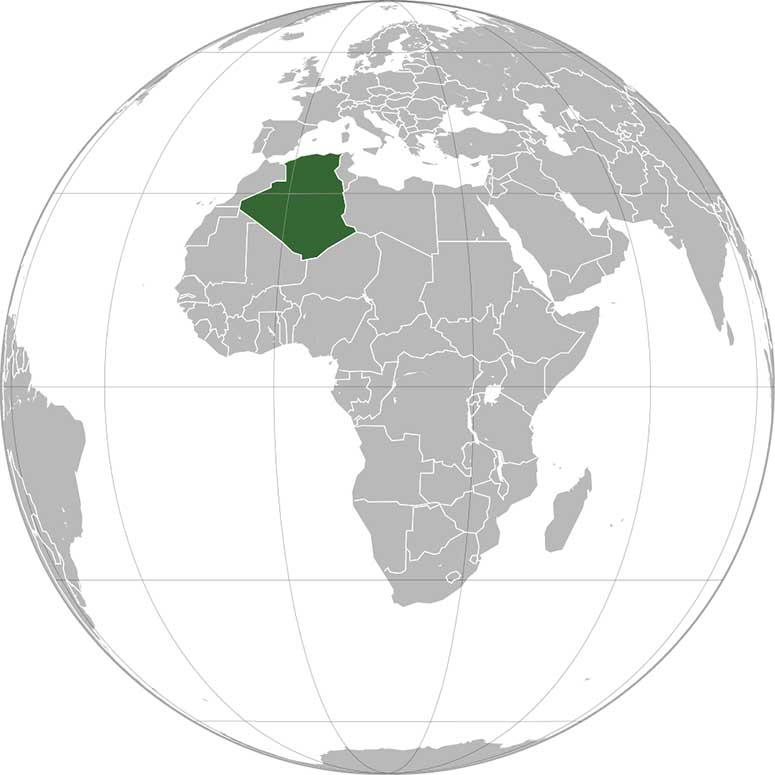 Karta ver Algeriet