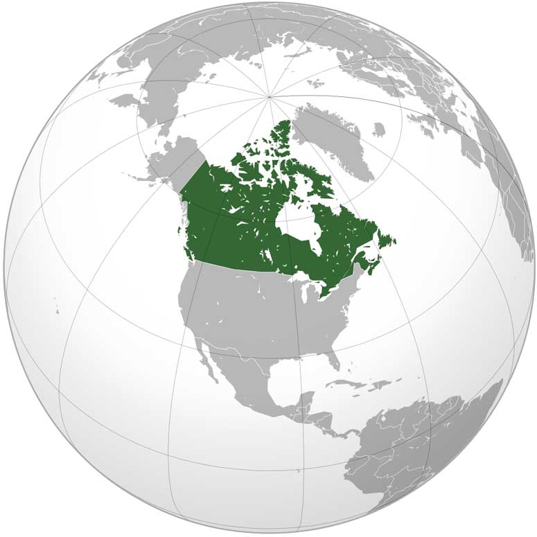Karta ver Kanada, vrldens nst strsta land