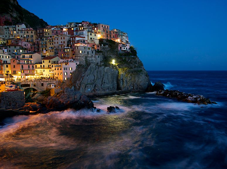 Manarola - en av de fem byarna i Cinque Terre på italienska rivieran.
