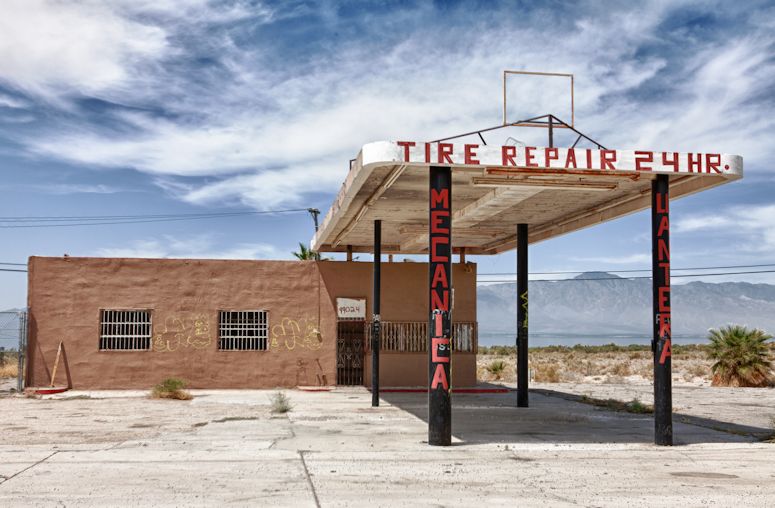 vergivna hus vid Salton Sea i Kalifornien.