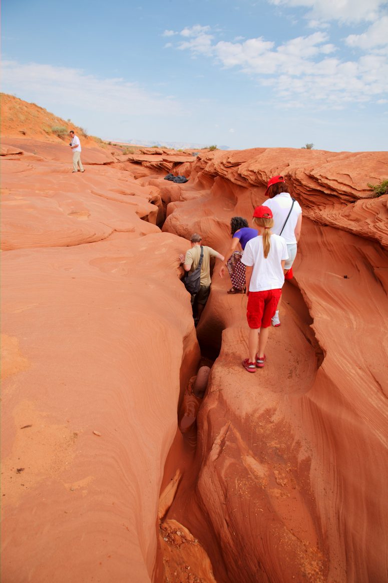 Världens vackraste kanjon - Antelope Canyon i Arizona, i röd sandsten.