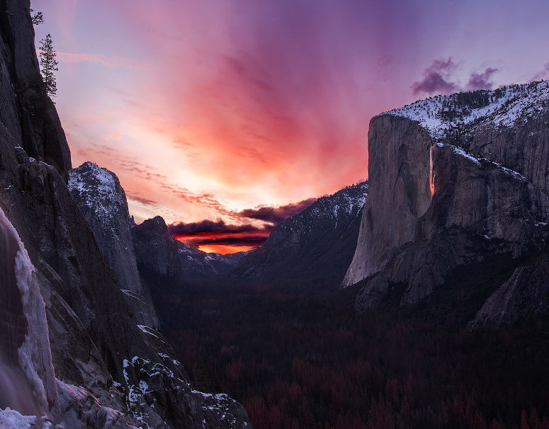 Horsetail Fall i Yosemite, USA.