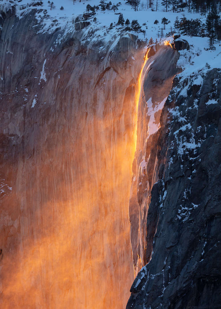 Horsetail Fall i Yosemite, USA.