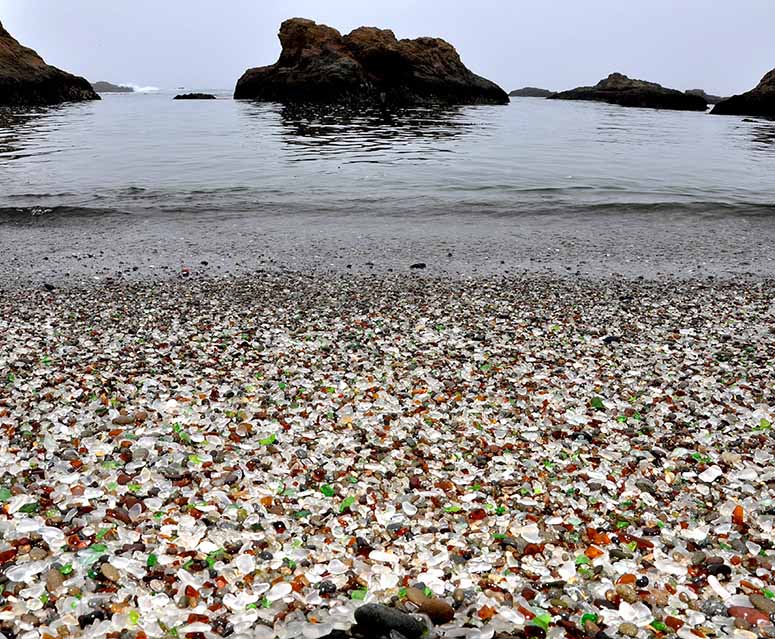 Glass Beach i Kalifornien.