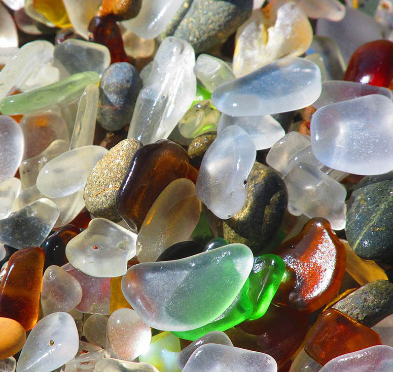 Glass Beach i Kalifornien.