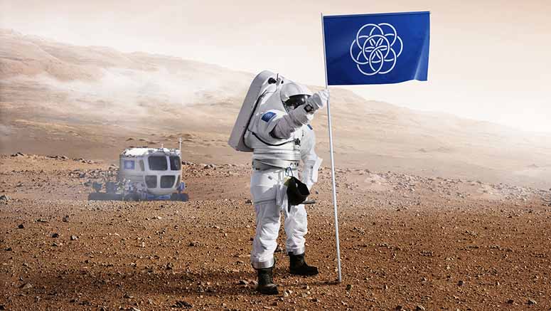 Jordens flagga på Mars