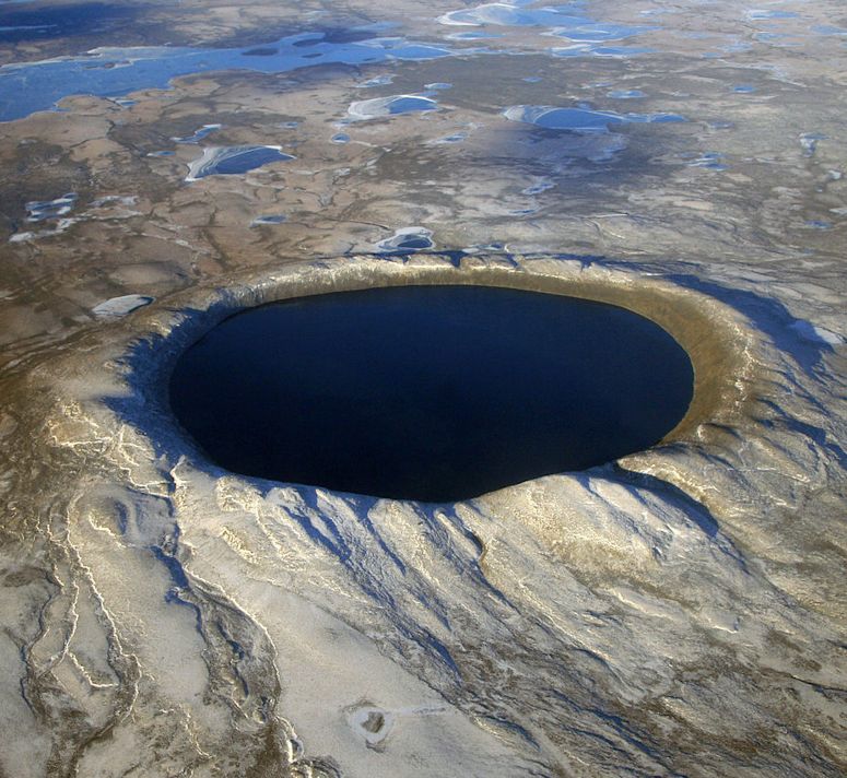 Pingualuit-kratern i Kanada, en av världens mest välbevarade kratrar.