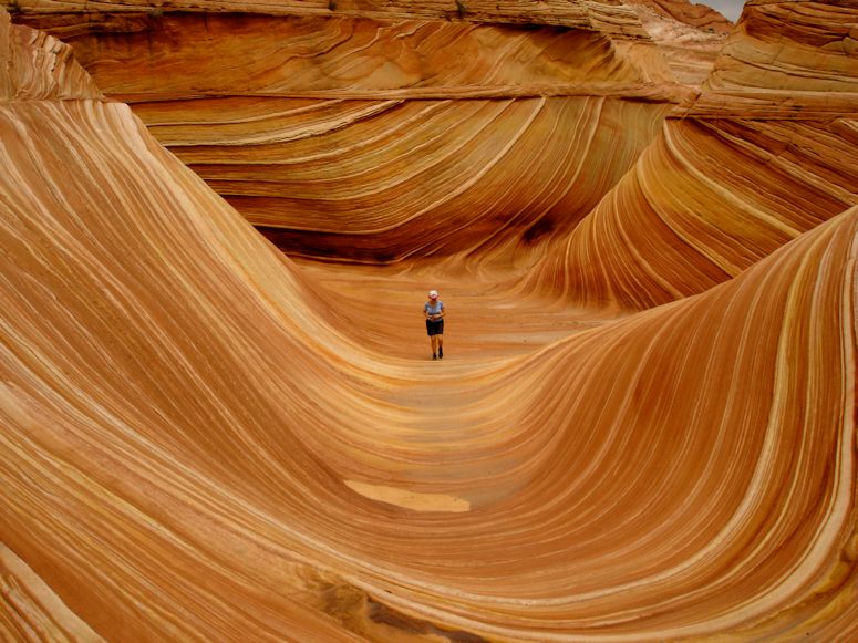 The Wave - formation av sandsten i öknen i Arizona.