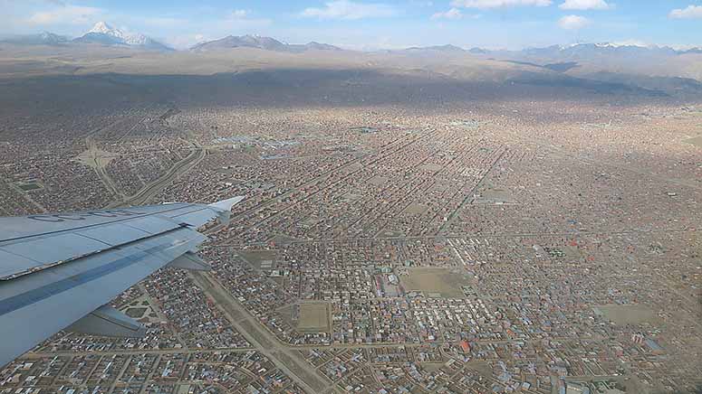 El Alto i Bolivia från luften