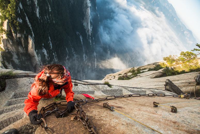 Vrldens lskigaste stig p berget Hua Shan i Kina