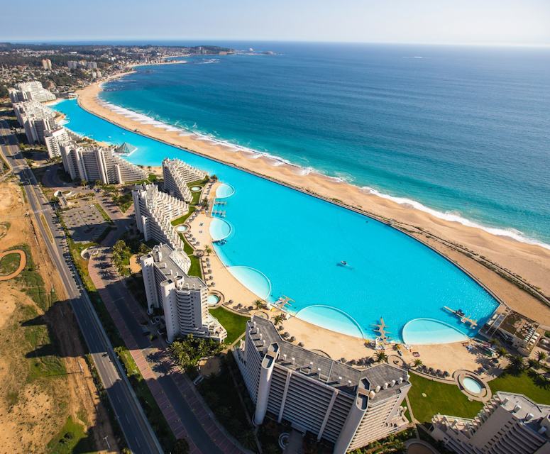 Världens största pool i San Alfonso del Mar i Chile