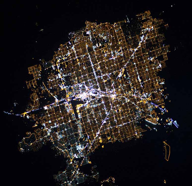 Natt i Las Vegas, fotograferat från ISS