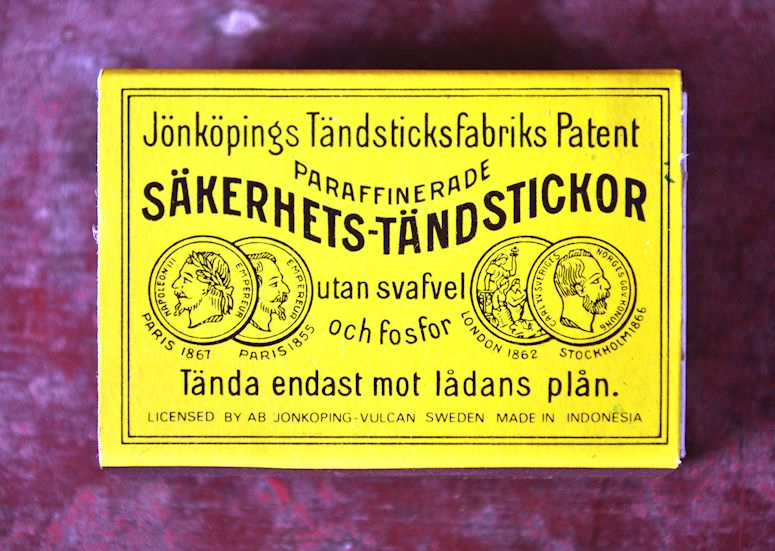 Säkerhetständsticka, svensk uppfinning av Gustaf Erik Pasch.
