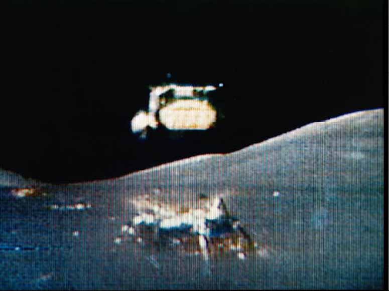 Månlandaren Challenger lyfter från månen