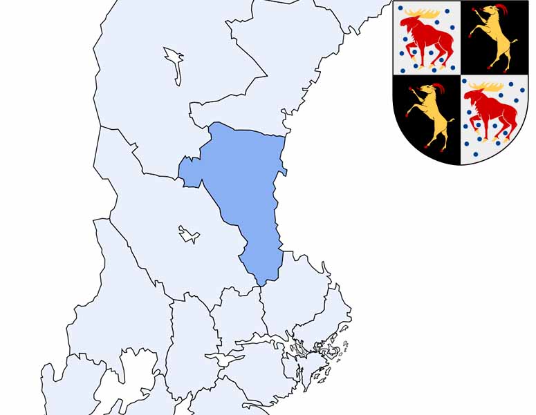 Gävleborgs län, karta och länsvapen