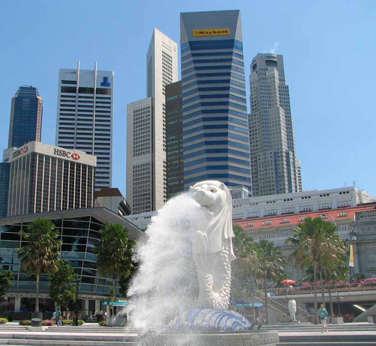 Merlion-statyn i Singapore