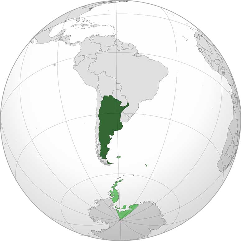 Karta över Argentina