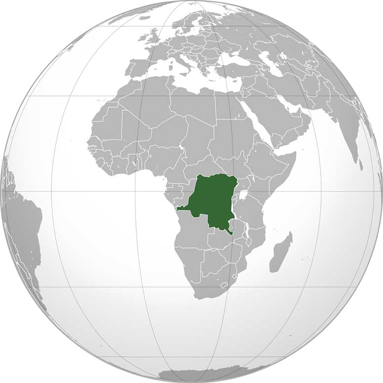 Karta över Demokratiska republiken Kongo, Kongo-Kingshasa