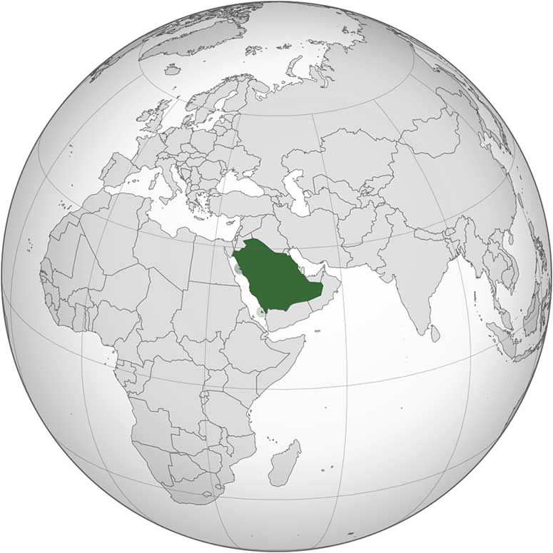 Karta över Saudiarabien