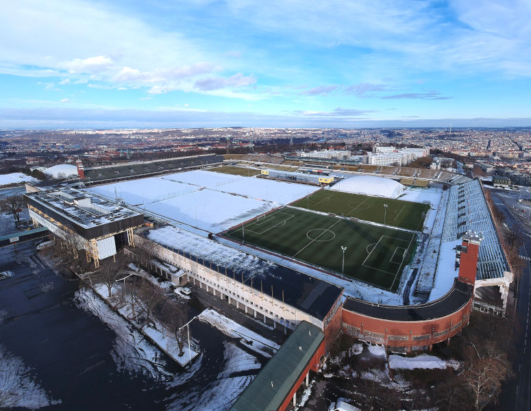 Strahovstadion i Prag, Tjecken, frn ovan.