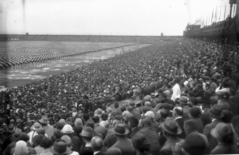 Strahovstadion i Prag, Tjecken, under en gymnastikuppvisning