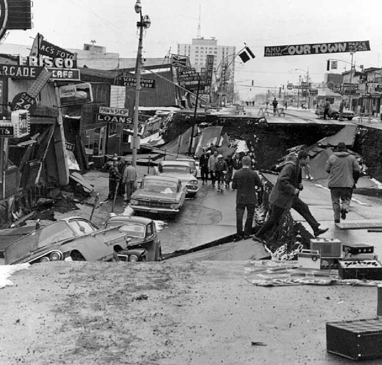 Anchorage, Alaska efter jordskred 1964