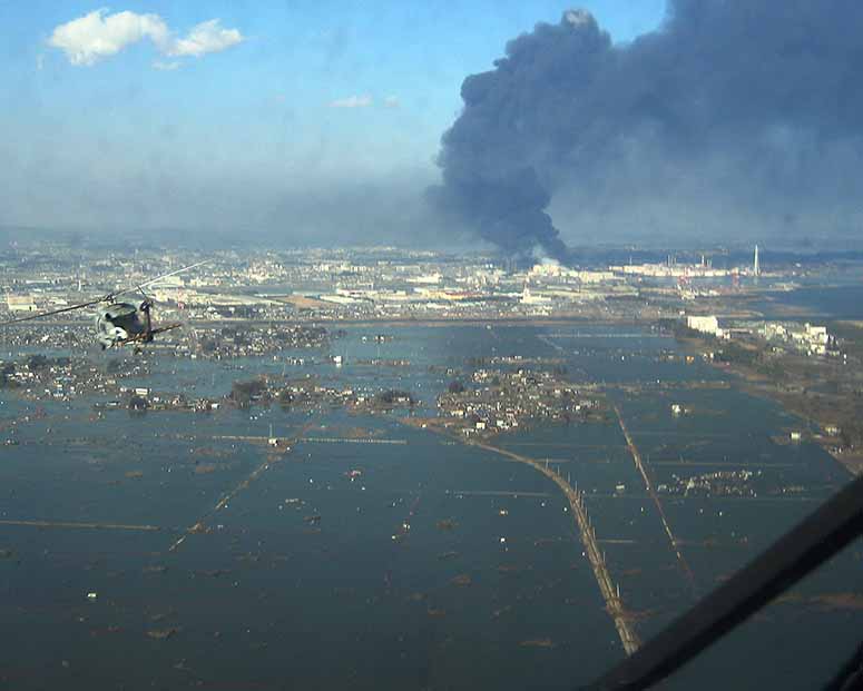 Staden Sendai, Japan efter jordbävningen och tsunamin 2011